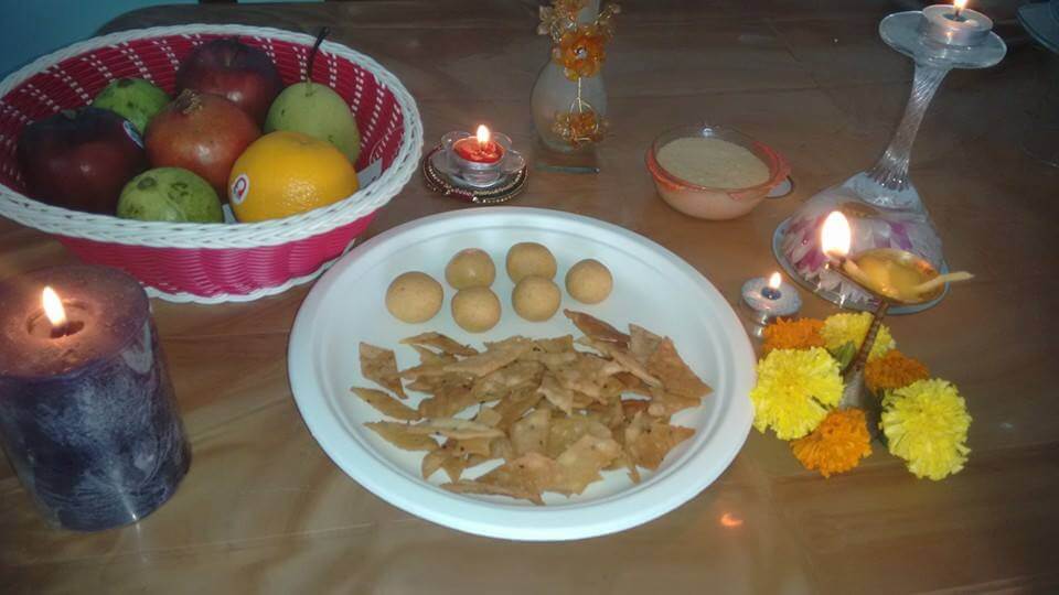 My Brown Table - Decorated for Diwali