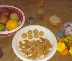 Diwali Decoration in My Brown Table