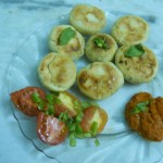 Baked Moong Dal Pakora with Roasted tomato salad and Tomato Salsa