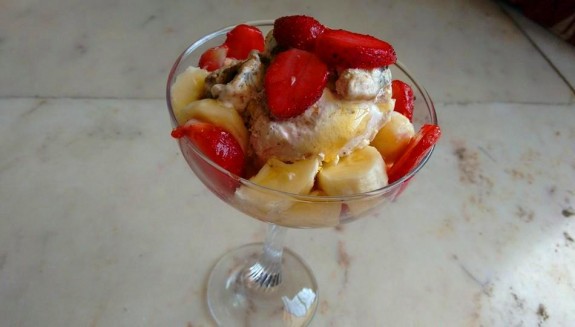 Tropical Fruits with Ice Cream