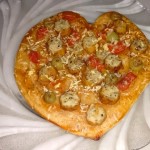 Homemade pizza - heart shaped