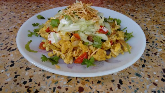 Egg Bhurji Chaat