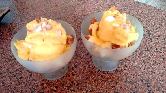 Mango Ice-Cream With Tropical Fruits