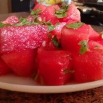 Watermelon-basil-leaves-salad